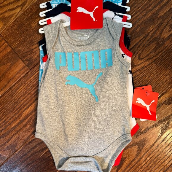 Puma Baby Boy's  4-Pack Tank Bodysuits Holiday SALE!!! NEW with TAGS - Picture 1 of 5